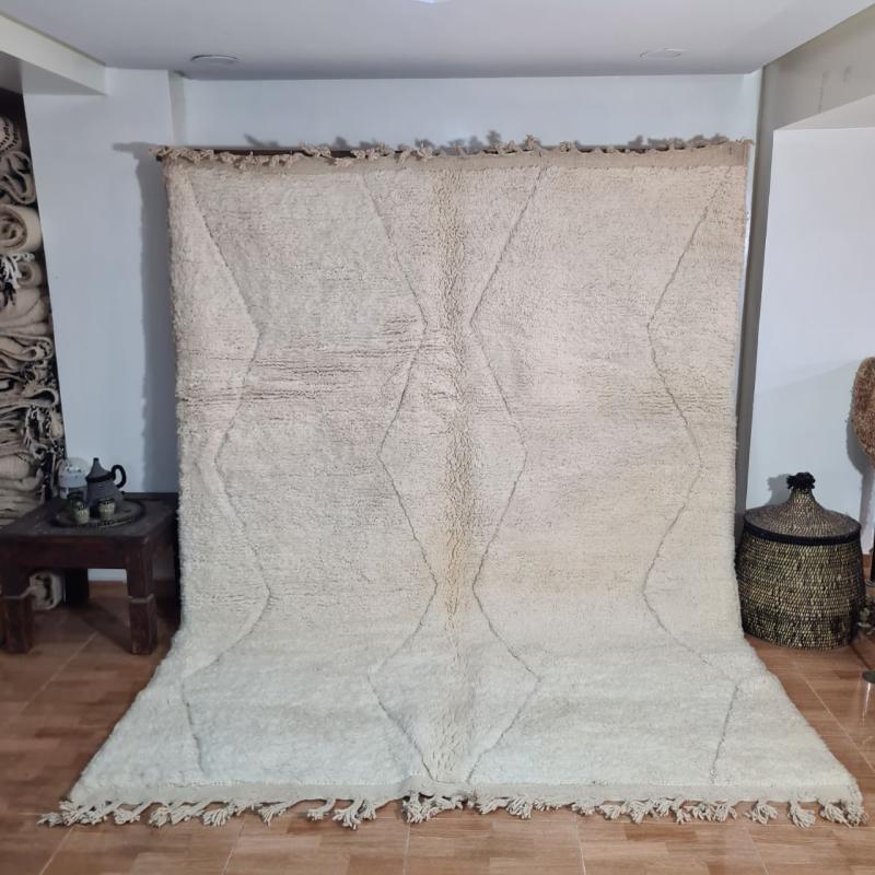 White Lutfi Marokkaans handgemaakt tapijt